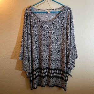 Black and White Blouse